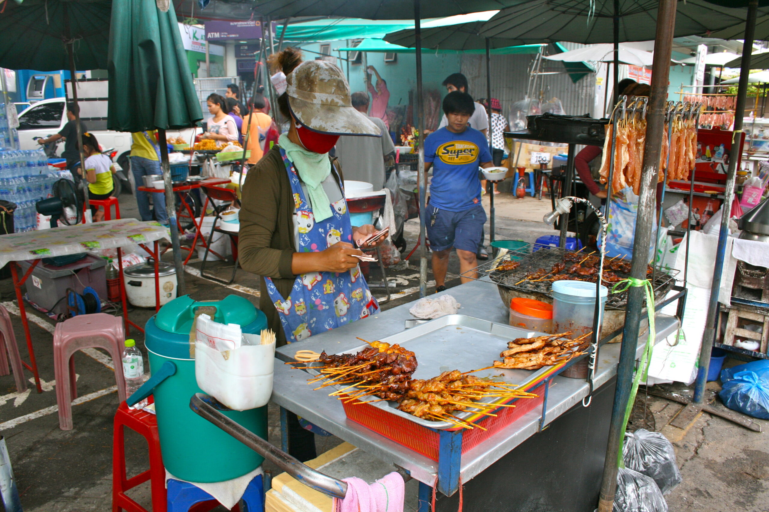 Bangkok food stall with local Thai dishes