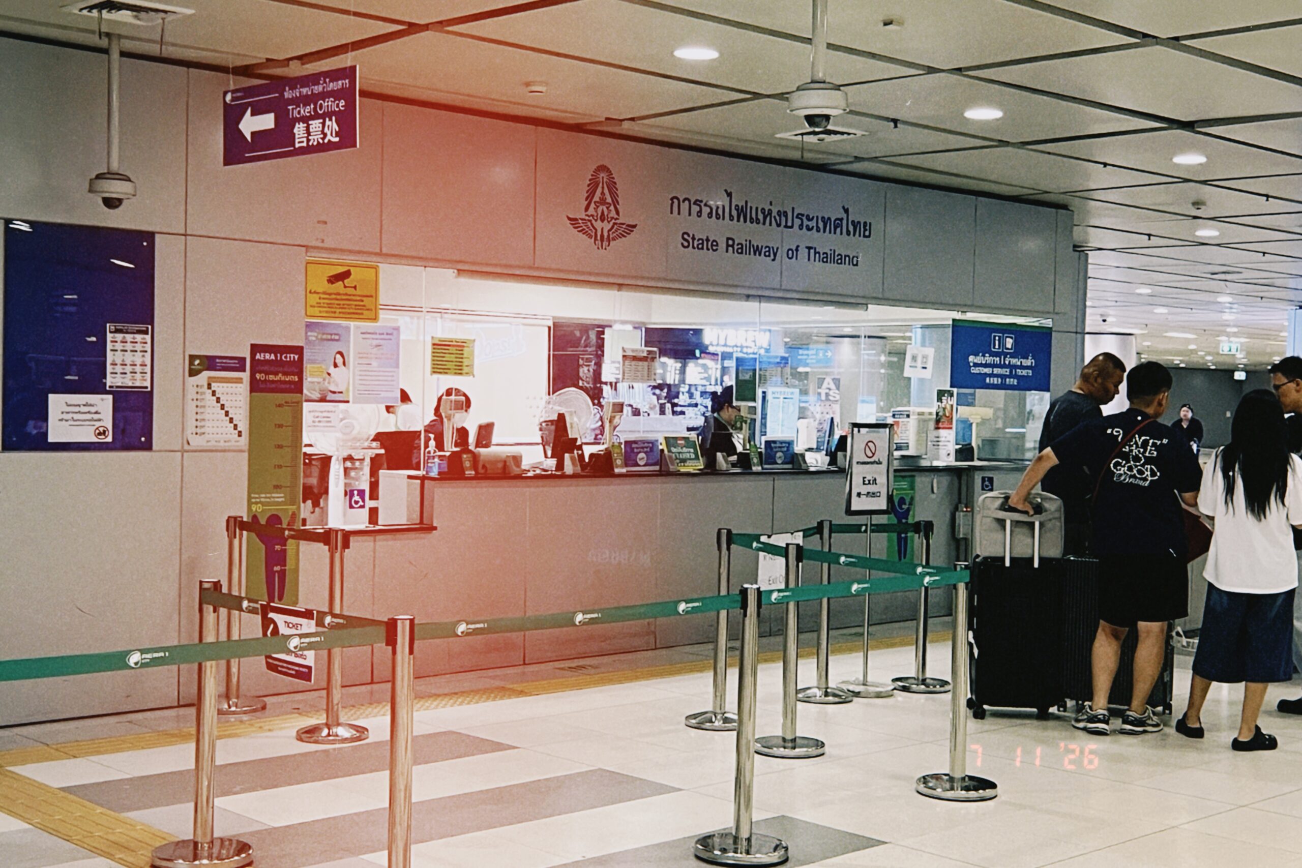 Buying a train ticket at Suvarnabhumi Airport Rail Link station