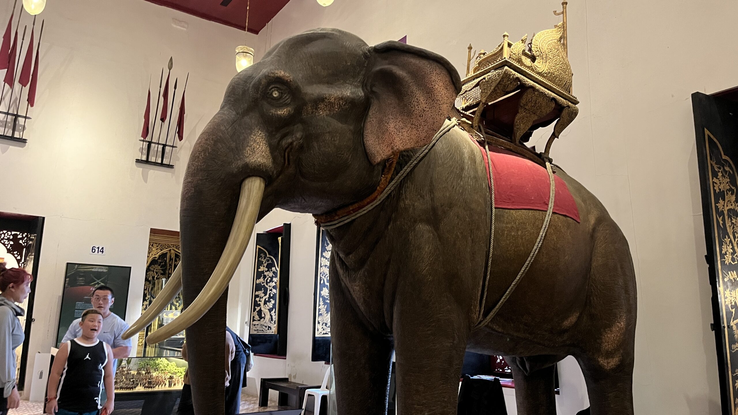 Life-sized elephant display at National Museum Bangkok