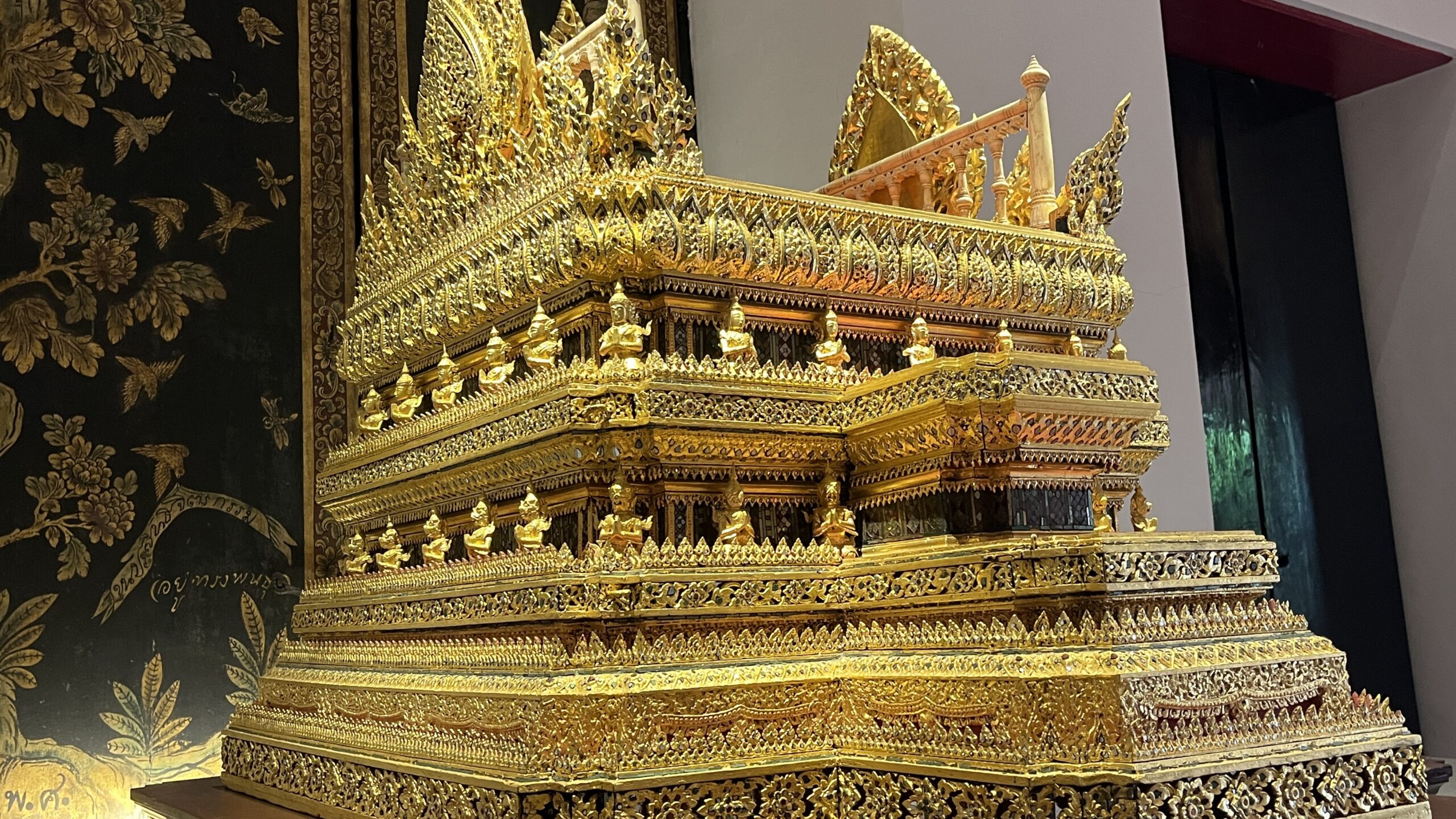 Golden traditional Thai architectural model at National Museum Bangkok
